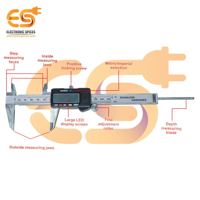 Stainless Steel Digital Scale (Caliper) With 6inch LCD Display, Inch